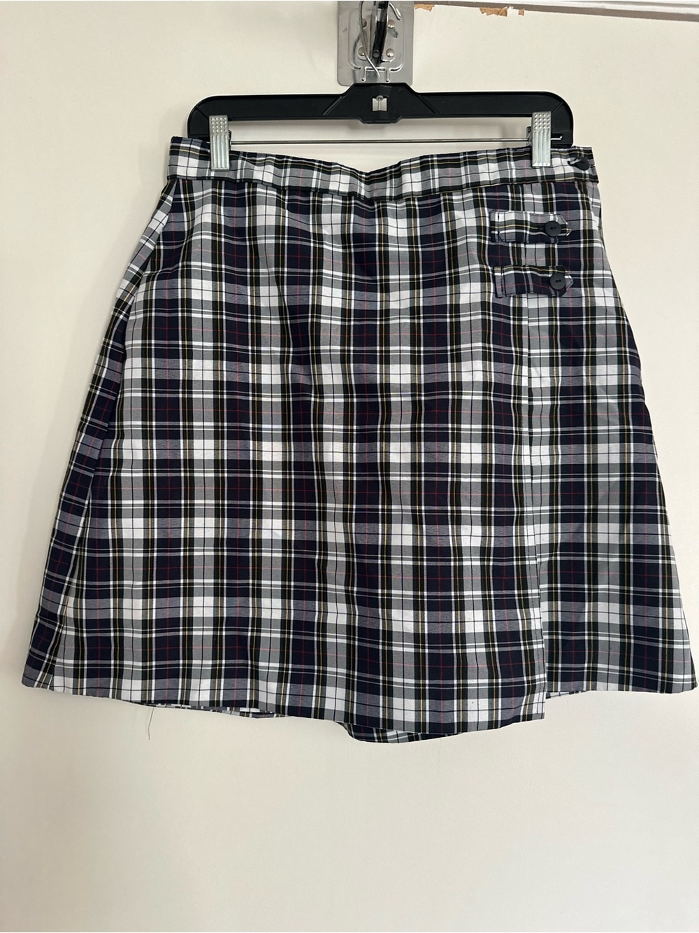 Dennis Girl Green plaid school uniform skort SzJ13 side buckle integrated shorts